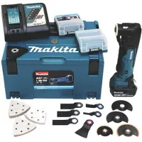 Makita DTM51RT1J3 18V Li-Ion Accu Multitool Set (1x 5.0Ah Accu) + 41 Delige Accessoireset In Mbox - Snelwissel