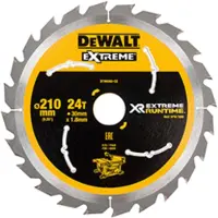 DeWalt Cirkelzaagblad voor Hout | Extreme Runtime | Ø 210mm Asgat 30mm 24T - DT99565-QZ