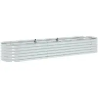 vidaXL Plantenbak verhoogd 320x80x44 cm gegalvaniseerd staal zilver