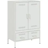 vidaXL Hoge kast 68x39x101,5 cm staal wit