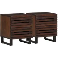 vidaXL Nachtkastjes 2 st 40x34x46 cm massief mangohout
