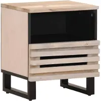 vidaXL Nachtkastje 40x34x46 cm massief gebleekt mangohout