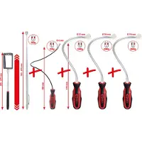 Ks Tools Flexibele en uitschuifbare magnetische houder en inspectiespiegel set, 6-delig