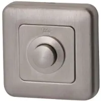 Hardbrass Beldrukker Qbe vierkant - PVD Inox