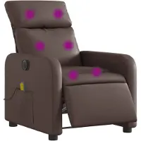vidaXL Massagestoel verstelbaar elektrisch kunstleer bruin