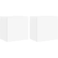 vidaXL Tv-wandmeubels 2 st 40,5x30x40 cm bewerkt hout wit