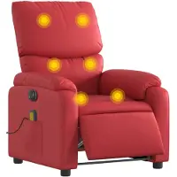 vidaXL Massagestoel verstelbaar elektrisch kunstleer rood