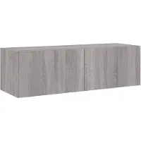 vidaXL Tv-wandmeubel met LED-verlichting 100x35x31 cm grijs sonoma