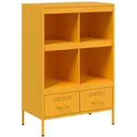 vidaXL Hoge kast 68x39x101,5 cm staal mosterdgeel