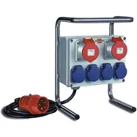 Brennenstuhl Compacte Kleine Stroomverdeler Bkv 2/4 G Ip44 / Bouwstroomverdeler Met Stalen Buisframe (2 M Kabel, Voor Continu Gebruik Buitenshuis Ip44)