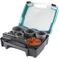 Wolfcraft - Gatenzaag - Gatenzaagset - 7-delig - Metselwerk en steen, Ø 33/53/68/73/83 mm - 3464000