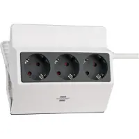 Brennenstuhl Klembare stekkerdoos 3-voudig 3m H05VV-F 3G1,5 wit/antraciet