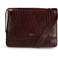 Manfield Bordeaux rode lakleren croco schoudertas | Maat Onesize