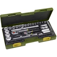 Proxxon 23286 Dopsleutelset Metrisch 1/4 (6,3 mm), 1/2 (12,5 mm) 65-delig