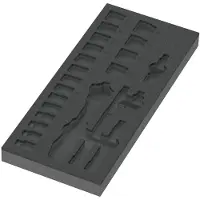 Wera 9821 Schuimrubberen inzetstuk voor 8000 B Zyklop ratel 3/8" Set 1, zonder gereedschap, 172 x 30 x 392 mm - 05137321001