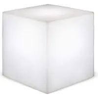 Newgarden Deco-solarlamp buiten Cuby, dimbaar, wit / opaal, Kunststof, solar tuinverlichting