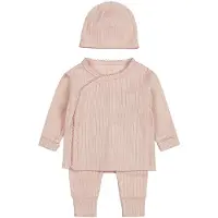 Dirkje overslagshirt + broek + muts roze Set Meisjes Katoen Ronde hals - maat 44