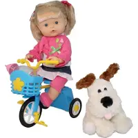 Dimian Pop Pipi Popo met hondje en fiets - Baby Nena - 36 cm.
