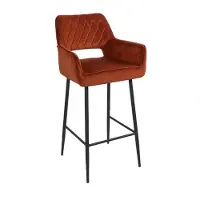 Bronx Velvet barkruk Mika koper 78 cm