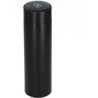Springos Thermosfles - Thermoskan - LCD- Display - 500 ML - RVS - Zwart