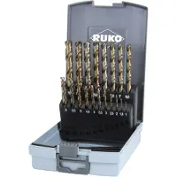 RUKO 215214RO HSSE-Co 5 Boorset voor metaal 19 stukken DIN 338 cilindrische shank 1 set