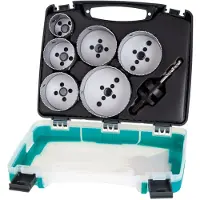 Wolfcraft - Gatenzaagset 76mm - Gatenzaag SET voor Elektra - 7-delig - Voor hout, kunststof, metaal en afwerkplaten, Ø 40 - 86 mm - 5423000