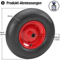 Metafranc Wiel Steekwagen Staalvelg 340Mm W - WU0810900