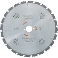 Metabo 628025000 Cirkelzaagblad 254 mm 1 stuk(s)