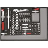 Gedore rode R21560005 gereedschapset in werkplaatswagen, MECHANIC, zwart, 129-delig, artikelnummer 3300031