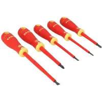 Bahco Insulated Fit Slotted And Pozidriv With Multi-component Handle Schroevendraaierset 5 Eenheden