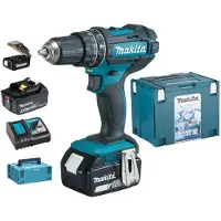 Makita DHP482FJX4, Elektrische schroefboormachine, pistoolgreep, 1/2 inch, zwart, blauw, staal, diepontlading, 1900 RPM