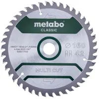 Metabo MULTI CUT CLASSIC 628277000 Cirkelzaagblad 160 x 20 x 1.4 mm Aantal tanden: 42 1 stuk(s)