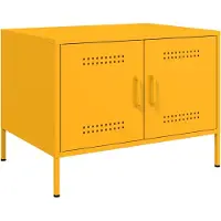 vidaXL Salontafel 68x50x50,5 cm staal mosterdgeel
