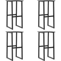 vidaXL Barkrukken 4 st 38x38x80 cm gepoedercoat staal zwart