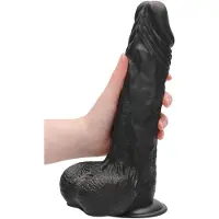 Realrock Realistische Dildo met Ballen 27 cm - Zwart