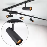 LumenXL Modern 1-fase railsysteem 3 meter met Liam spots - zwart