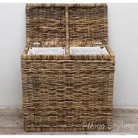 Migo Styling Wasmand-Duo-Naturel-Brown-67x35xH65-Riet-Rotan-Rechthoek
