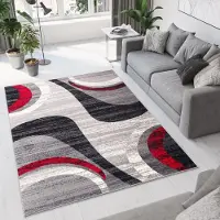 Tapiso Dream Vloerkleed Grijs Rood Laagpolig Woonkamer Tapijt Maat- 180x250