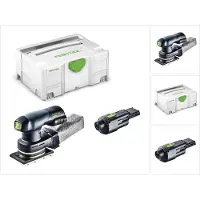 Festool RTSC 400 18V eenhandige accu-schuifschuurmachine borstelloos in Systainer met ACA 220-240/18V Ergo-netadapter