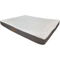 Topmast Hondenmatras - Furfleece Blokkussen - Herringbone - Dierenkussen - XLarge - Bruin Beige - 118 x 70 cm