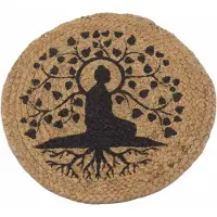 Joy of Balance 4x Natuurlijke Placemat - Jute 30cm - Bodhi Boom Print