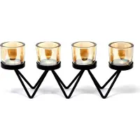 Joy of Balance Votive IJzeren Kandelaar - 4 Kaarsen - Kaars Houder - 34.5 x 8 x 13.5cm