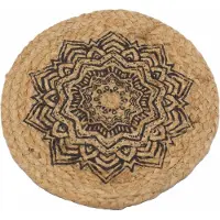 Joy of Balance 4x Natuurlijke Placemat - Jute 30cm - Mandala Print