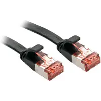 Lindy - Cordon de raccordement - RJ-45 (M) pour RJ-45 (M) - 5 m - U / FTP (Paire torsadée blindée) - CAT 6 - sans halogène sans crochet plat - noir