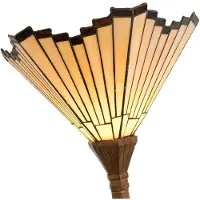Clayre & Eef Tiffany vloerlamp MARLA, brons / oud-messing, Woon-/ Eetkamer, Glas, Tiffany, vloerlamp