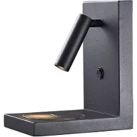 Mantra-Iluminacion LED-wandlamp Zanzibar, zwart, Slaapkamer, Aluminium, Modern, LED wandlamp
