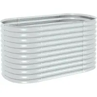 vidaXL Plantenbak verhoogd 160x80x81 cm gegalvaniseerd staal zilver