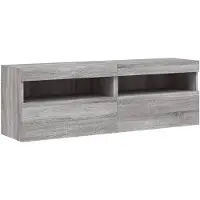 vidaXL Tv-wandmeubels met LED 2 st 60x30x40 cm grijs sonoma eiken