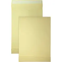 DULA Monsterzak Enveloppen - EB4 - 262 x 371 x 38mm - Geel - 50 stuks - Zelfklevend met plakstrip - 170gram -