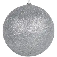 Othmar decorations Kerstbal - zilver - D25 cm - kunststof - glitter - Kerstbal